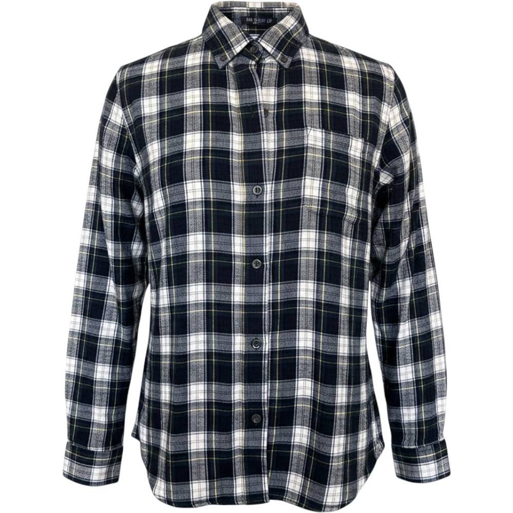 L.L. Bean Flannel Shirt Mens M Blue Plaid Relaxed Fit‎ Classic Outdoor Gorpcore